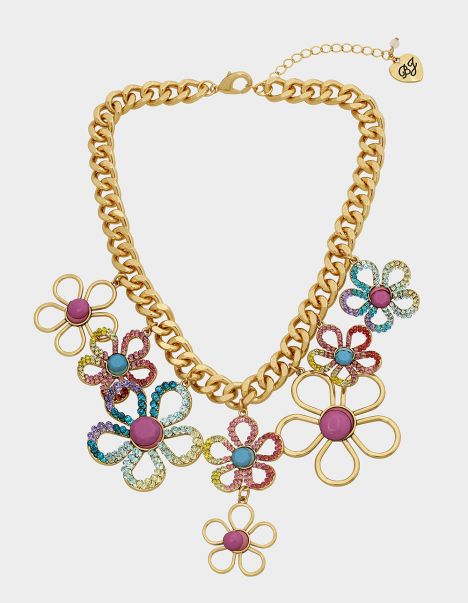 Jewelry Betsey Love Fest Open Heart Bib Necklace Pastel Multi Betsey Johnson Women Pastel Multi